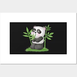 Cute Panda and Bamboo Posters and Art